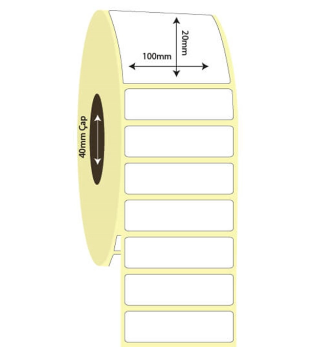 100mm x 20mm Lamine Termal Etiket (Sticker)