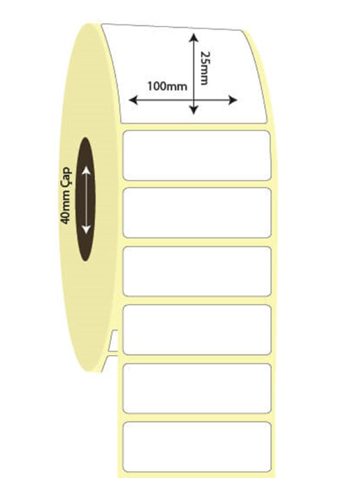  100mm x 25mm Lamine Termal Etiket (Sticker)