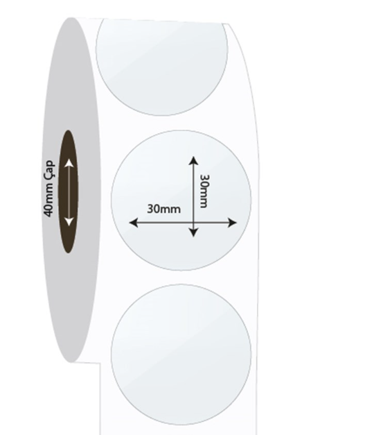 30mm x 30mm Oval PP Şeffaf Etiket (Sticker)