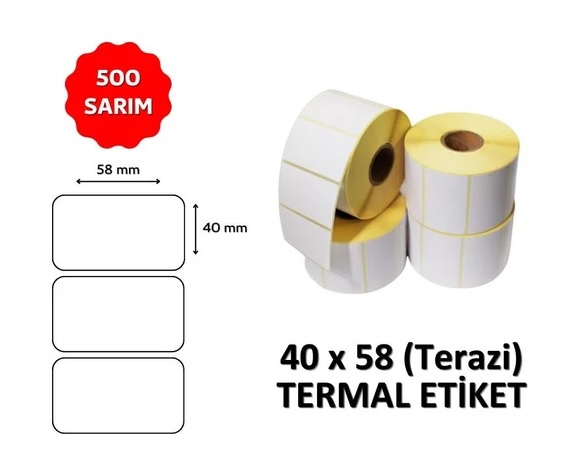 58mm x 40mm Termal Etiket (Sticker)